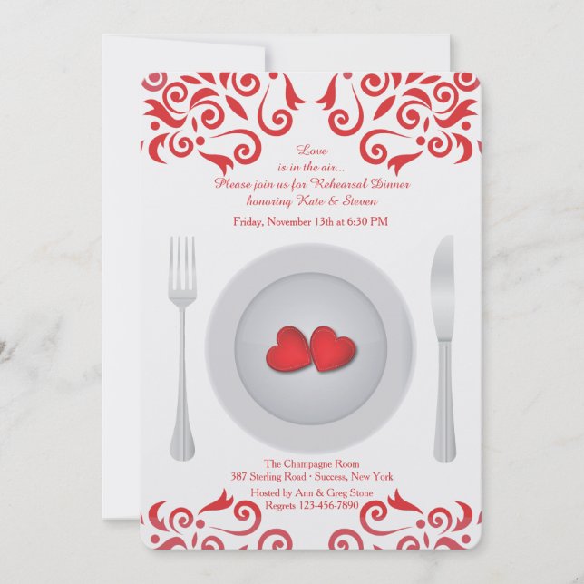 Invitación a la cena de ensayo de platillos (Anverso)