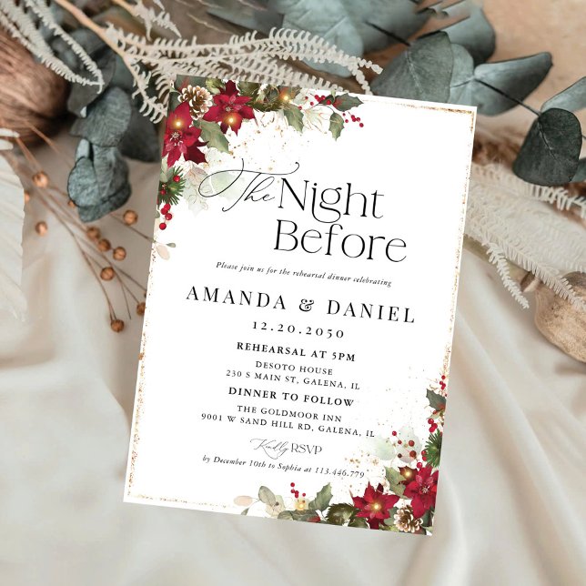 Invitación a la cena de ensayo de poinsettia de pi (Subido por el creador)