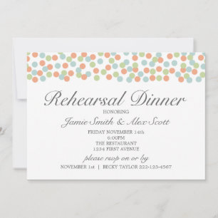 Invitación a la cena de ensayo de punto de polka v