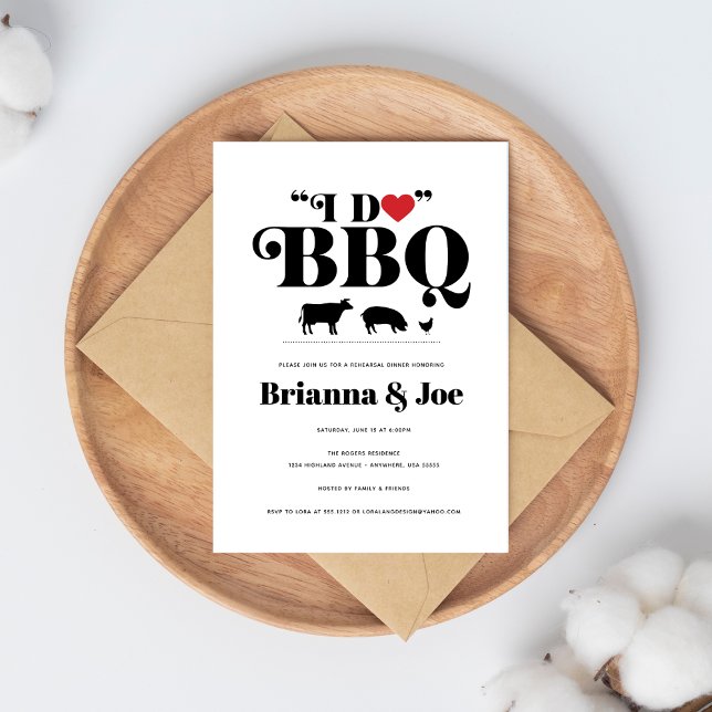 Invitación a la cena de ensayo de Red Gingham I Do (Subido por el creador)