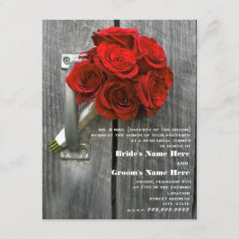 Invitación a la cena de ensayo de Red Rose Bouquet