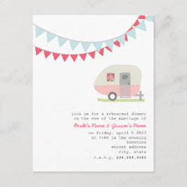 Invitación a la cena de ensayo de remolque rosa re