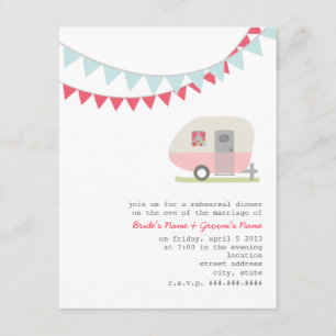 Invitación a la cena de ensayo de remolque rosa re