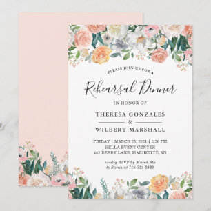 Invitación a la Cena de Ensayo de Rosa de Jardín P