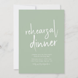 Invitación a la cena de ensayo de Sage Green simpl