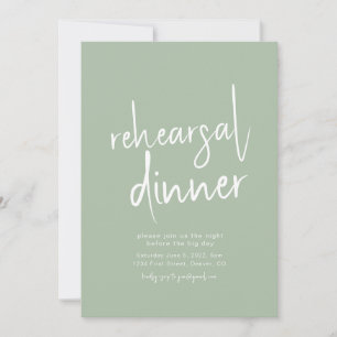 Invitación a la cena de ensayo de Sage Green simpl