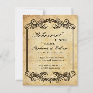 Invitación a la cena de ensayo de Swirl Vintage