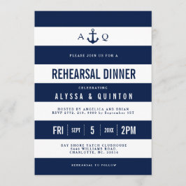 Invitación a la cena de ensayo de temática náutica