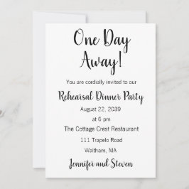 Invitación a la cena de ensayo de un día