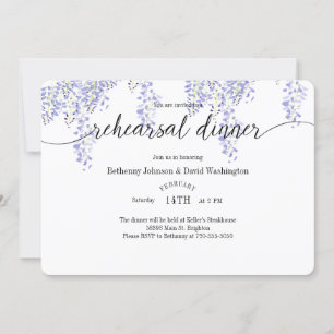 Invitación a la cena de ensayo de Wisteria
