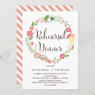 Invitación a la cena de ensayo de Wreath Garden de