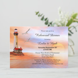 Invitación a la cena de ensayo del faro de playa