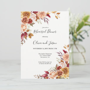 Invitación a la cena de ensayo elegante para otoño