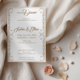 Invitación a la cena de ensayo elegante - Sand Ros