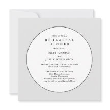 Invitación a la cena de ensayo en blanco y negro d