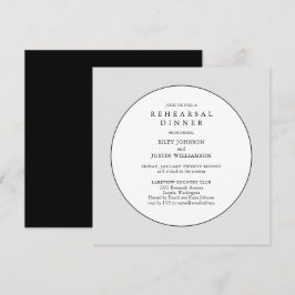 Invitación a la cena de ensayo en blanco y negro d