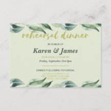 Invitación a la cena de ensayo en el jardín de oli