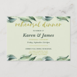 Invitación a la cena de ensayo en el jardín de oli