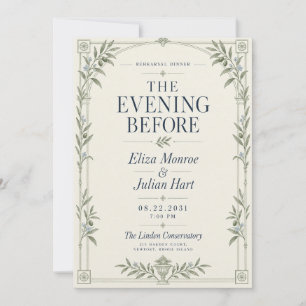 Invitación a la cena de ensayo en el jardín europe
