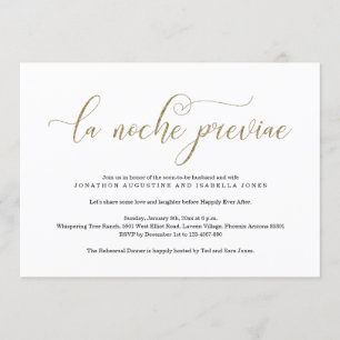 Invitación a la cena de ensayo en español