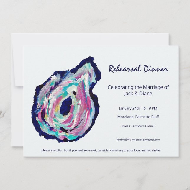 Invitación a la Cena de Ensayo / Fiesta de Ostras  (Anverso)