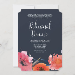 Invitación a la cena de ensayo floral acuarela nav