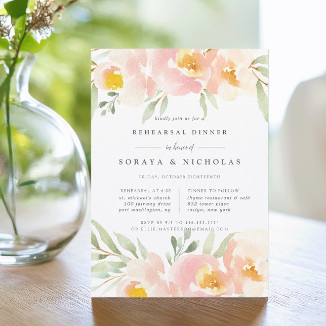 Invitación a la cena de ensayo floral Airy (Subido por el creador)