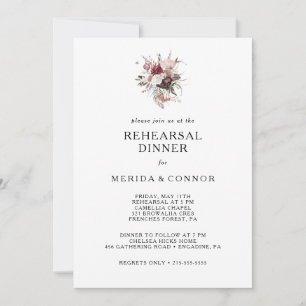 Invitación a la cena de ensayo floral de Boho Borg