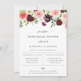 Invitación a la cena de ensayo floral de Borgona R