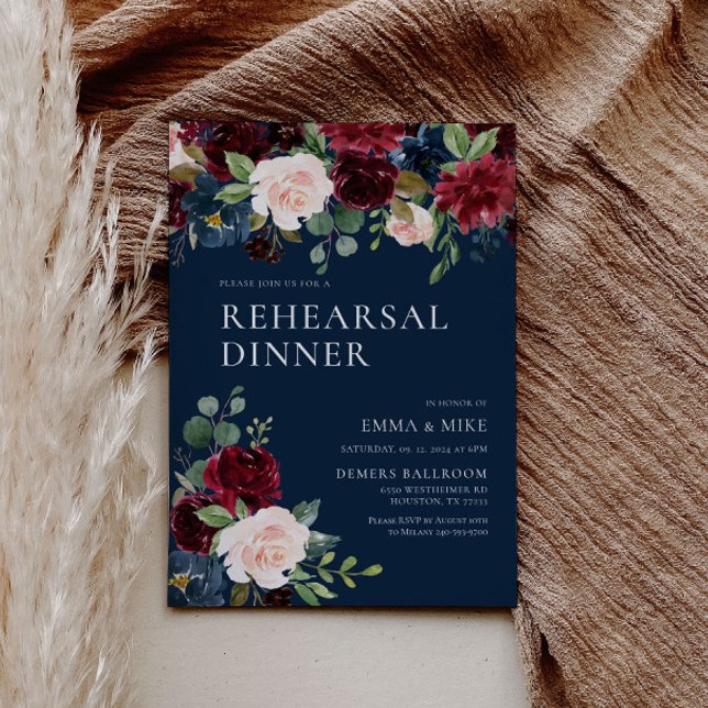 Invitación a la cena de ensayo floral de la Marina (Subido por el creador)