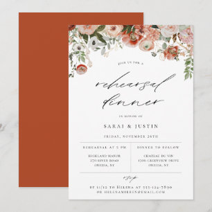 Invitación a la cena de ensayo floral de otoño