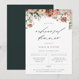 Invitación a la cena de ensayo floral de otoño