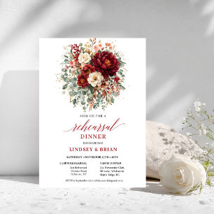 Invitación a la cena de ensayo floral de otoño gra