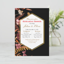 Invitación a la cena de ensayo floral de otoño tem