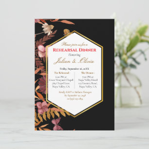 Invitación a la cena de ensayo floral de otoño tem