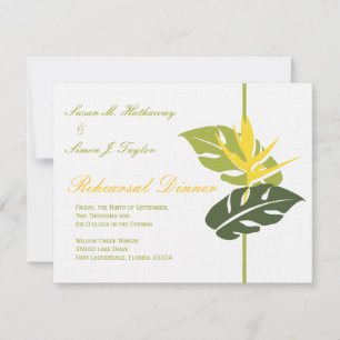 Invitación a la cena de ensayo floral tropical