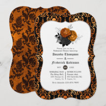 Invitación a la cena de ensayo gótica floral negra