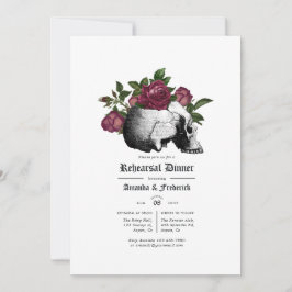 Invitación a la cena de ensayo gótico con flores d
