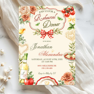 Invitación a la cena de ensayo italiana
