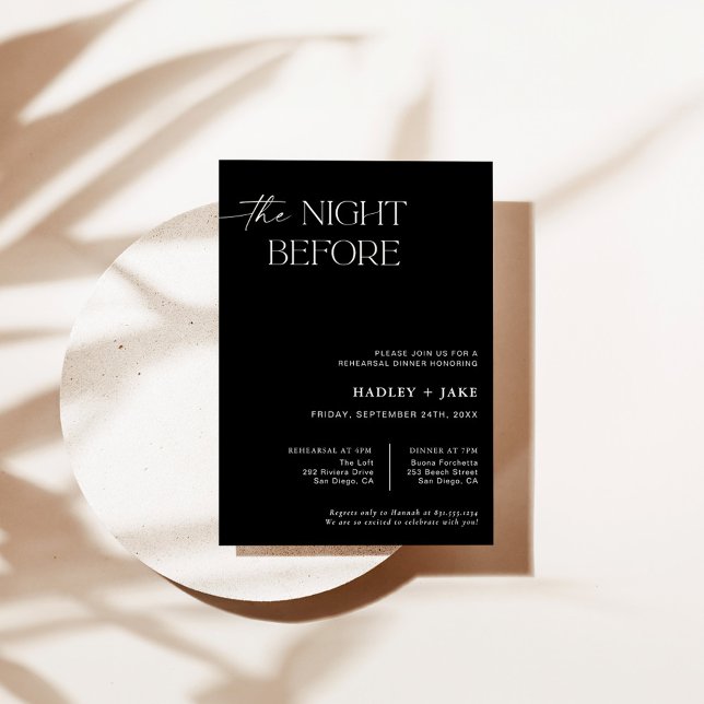 Invitación a la cena de ensayo | La noche anterior (Subido por el creador)