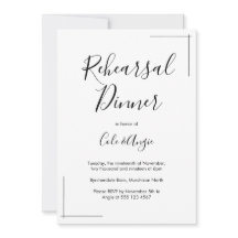 Invitación a la cena de ensayo minimalista