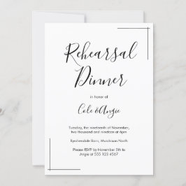 Invitación a la cena de ensayo minimalista