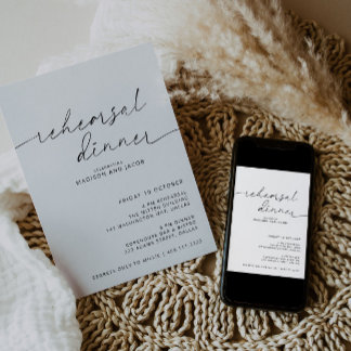 Invitación a la cena de ensayo Minimalista ARCHER