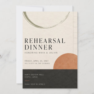Invitación a la cena de ensayo moderna japonesa Su