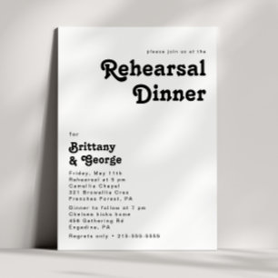 Invitación a la cena de ensayo moderno con letras