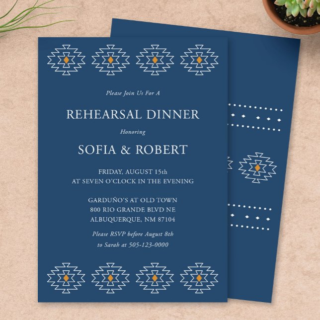 Invitación a la cena de ensayo occidental (Rio Rancho Western Rehearsal Dinner Invitation by Fiesta Valley Print)
