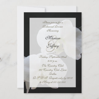 Invitación a la cena de ensayo — Orquídeas blancas