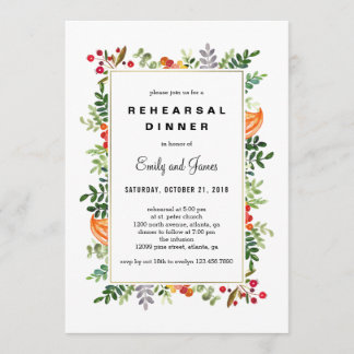 Invitación a la cena de ensayo para el ensayo de o