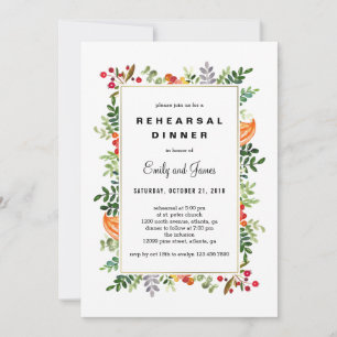 Invitación a la cena de ensayo para el ensayo de o
