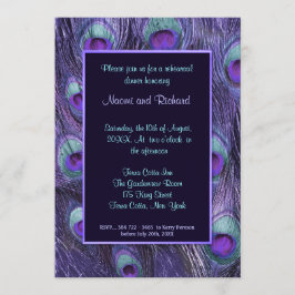 Invitación a la cena de ensayo púrpura de plumas d